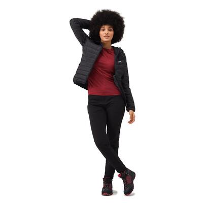 Dames marizion gewatteerd jack met capuchon (zwart)