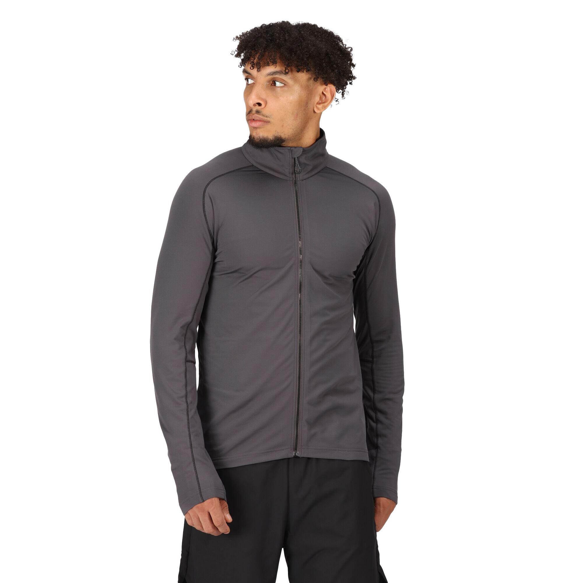 Mens Core Stretch Full Zip Midlayer (Seal Grey) 3/5