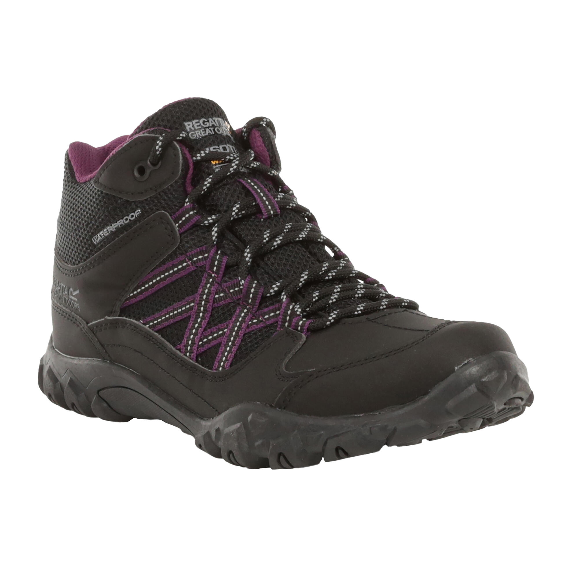 REGATTA Womens/Ladies Edgepoint Waterproof Walking Boots (Black/Prune)