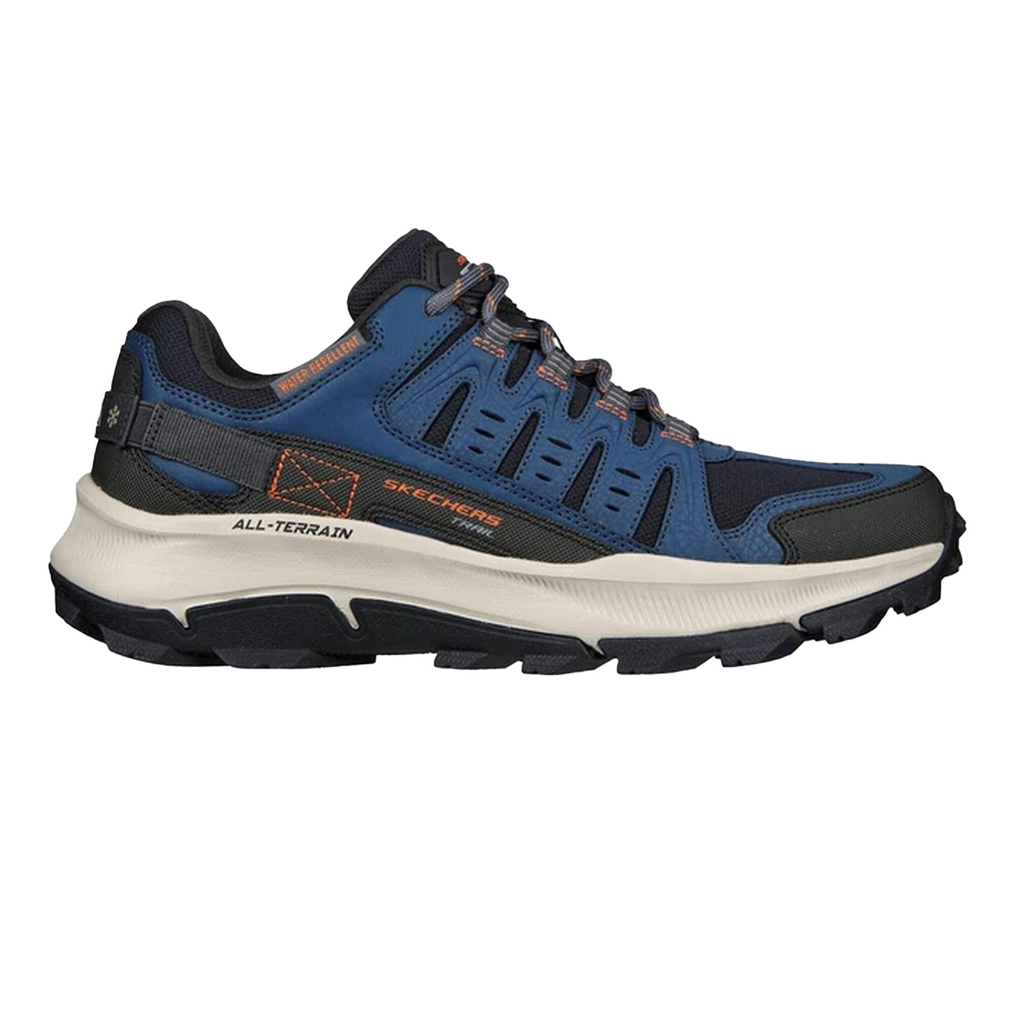 Mens Equalizer 5.0 Trail Solix Leather Trainers (Navy/Orange) 3/4