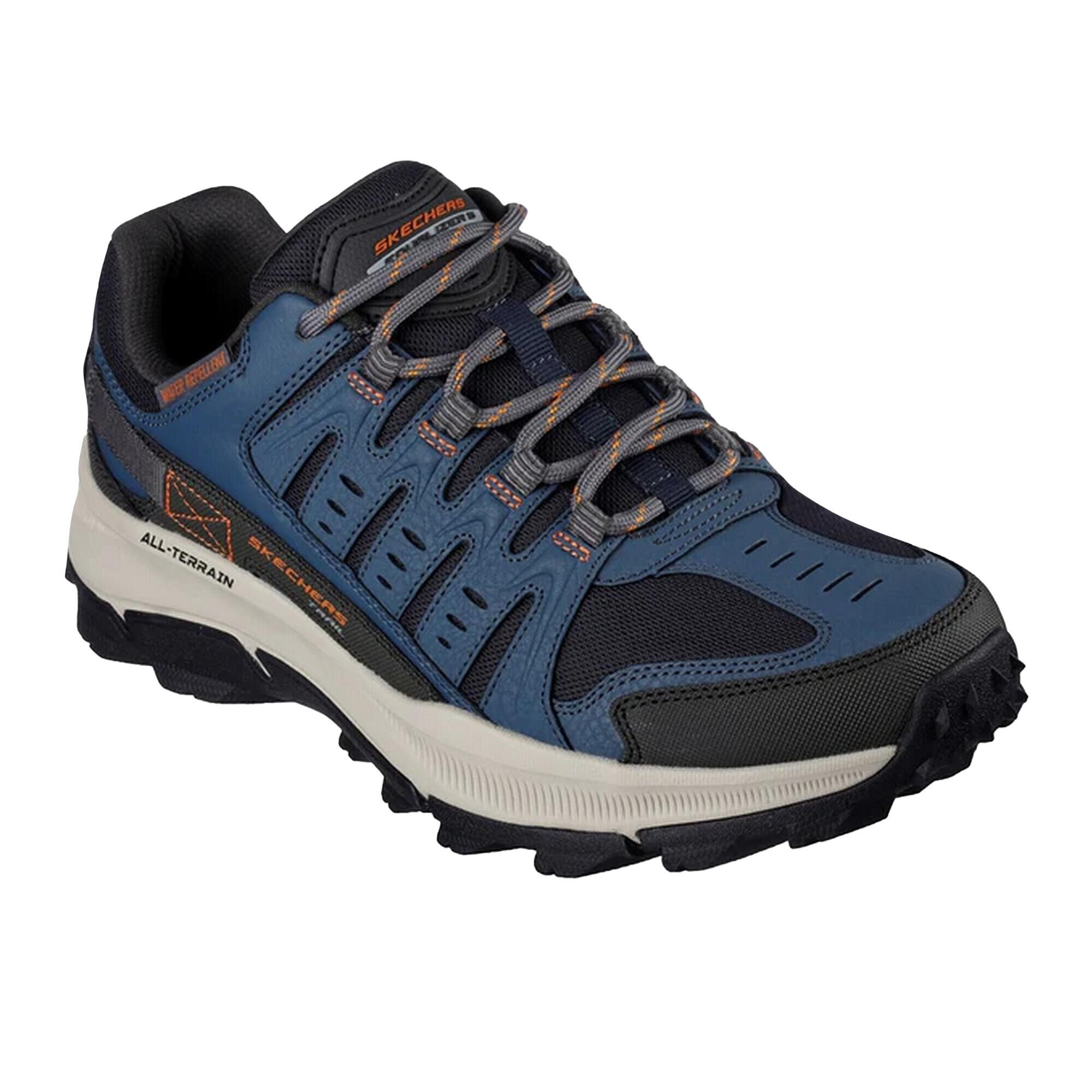 SKECHERS Mens Equalizer 5.0 Trail Solix Leather Trainers (Navy/Orange)