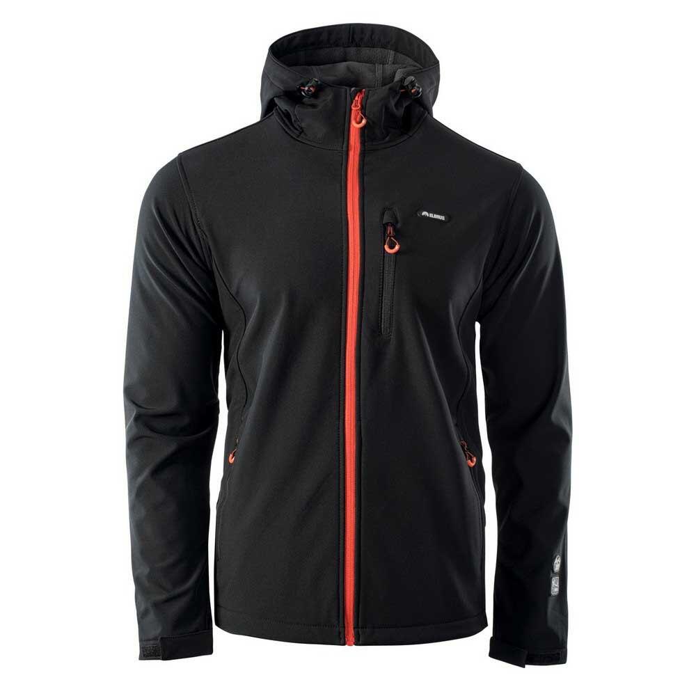 Elbrus - Veste Softshell Iver Homme (noir / Orange Sanguine / Anthracite) - Softshell - Gris|noir|orange - 48 Xl - Decathlon