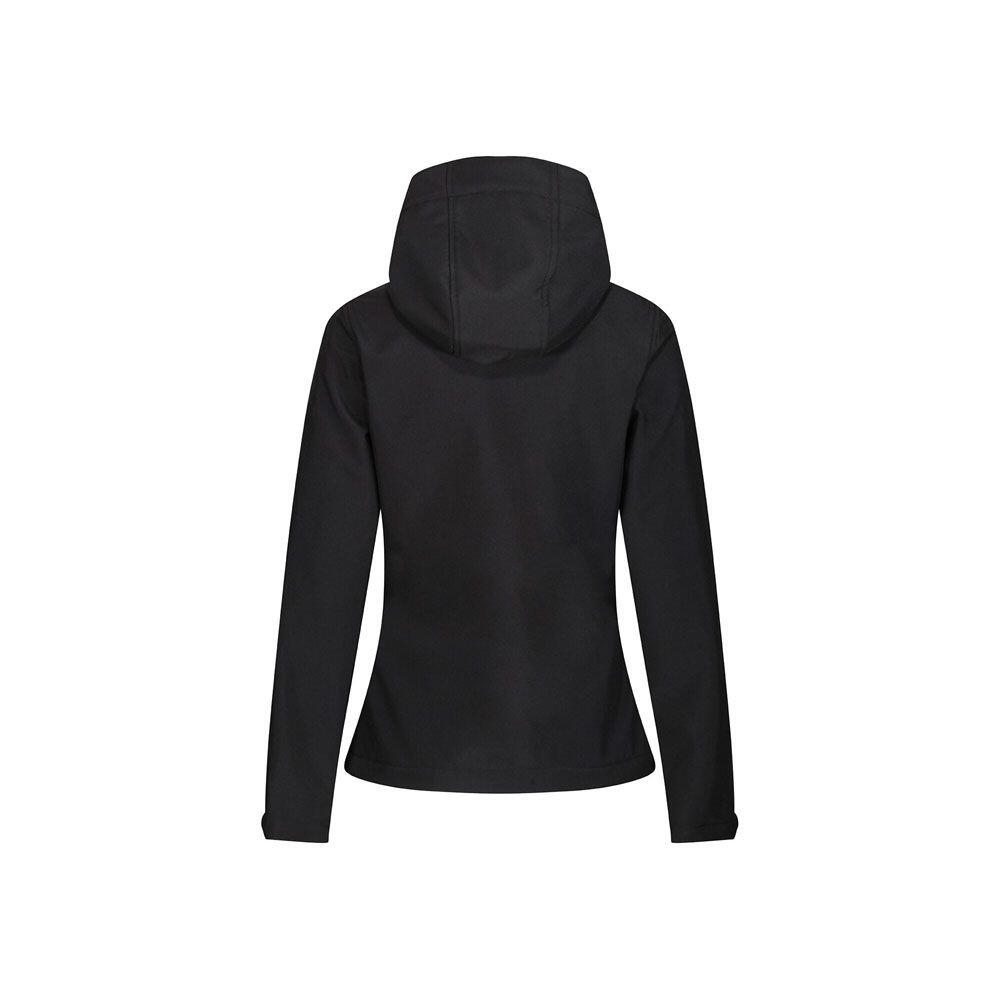 Womens/Ladies Venturer Hooded Soft Shell Jacket (Black/Classic Red) 2/5
