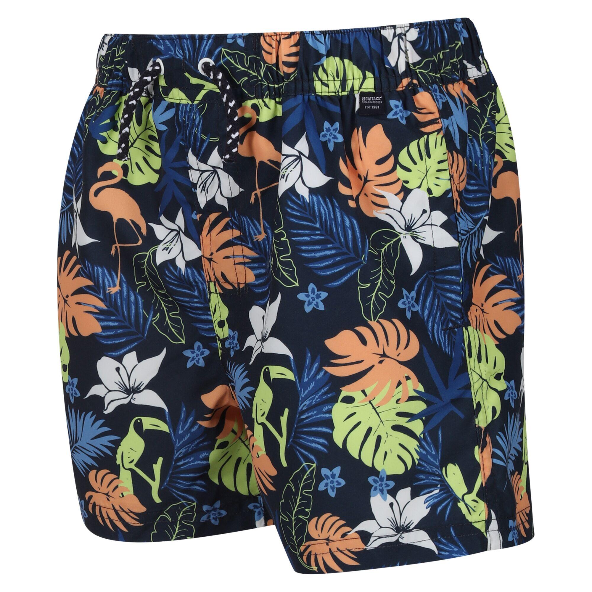 Childrens/Kids Skander II Tropical Swim Shorts (Navy) 4/5