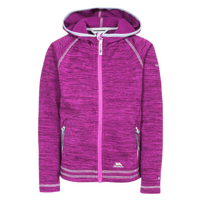 Childrens girls goodness full zip hooded fleece jacket (paarse orchideeën merg)