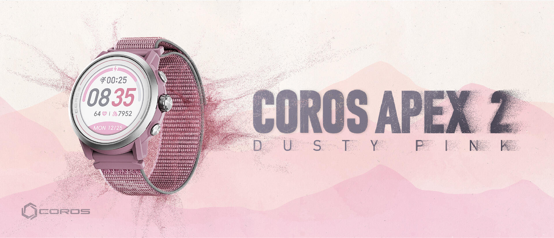 Montre Coros Apex 2 Dusty Pink 4/7