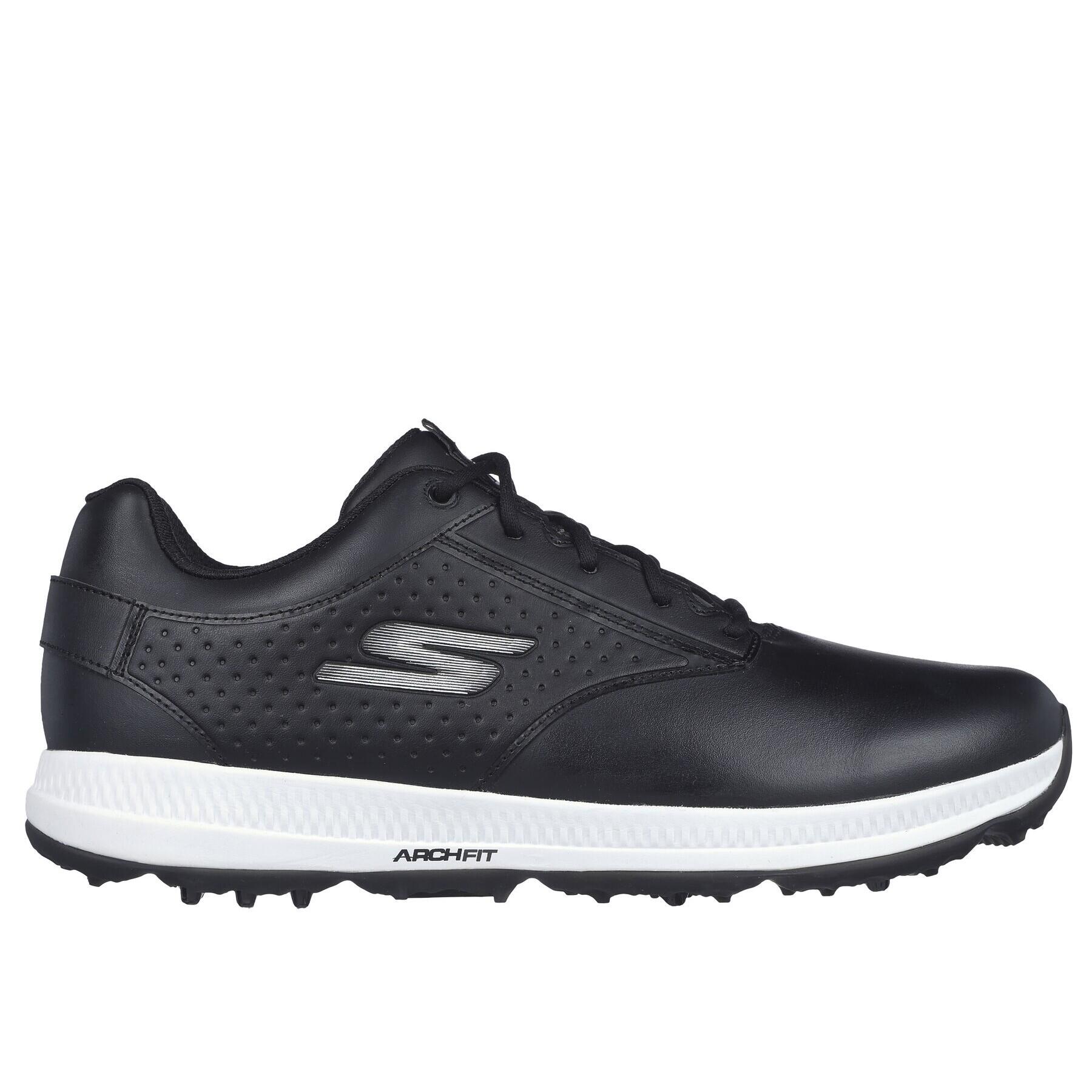 Mens Go Golf Elite 5 Legend Leather Golf Shoes (Black/White) 3/5