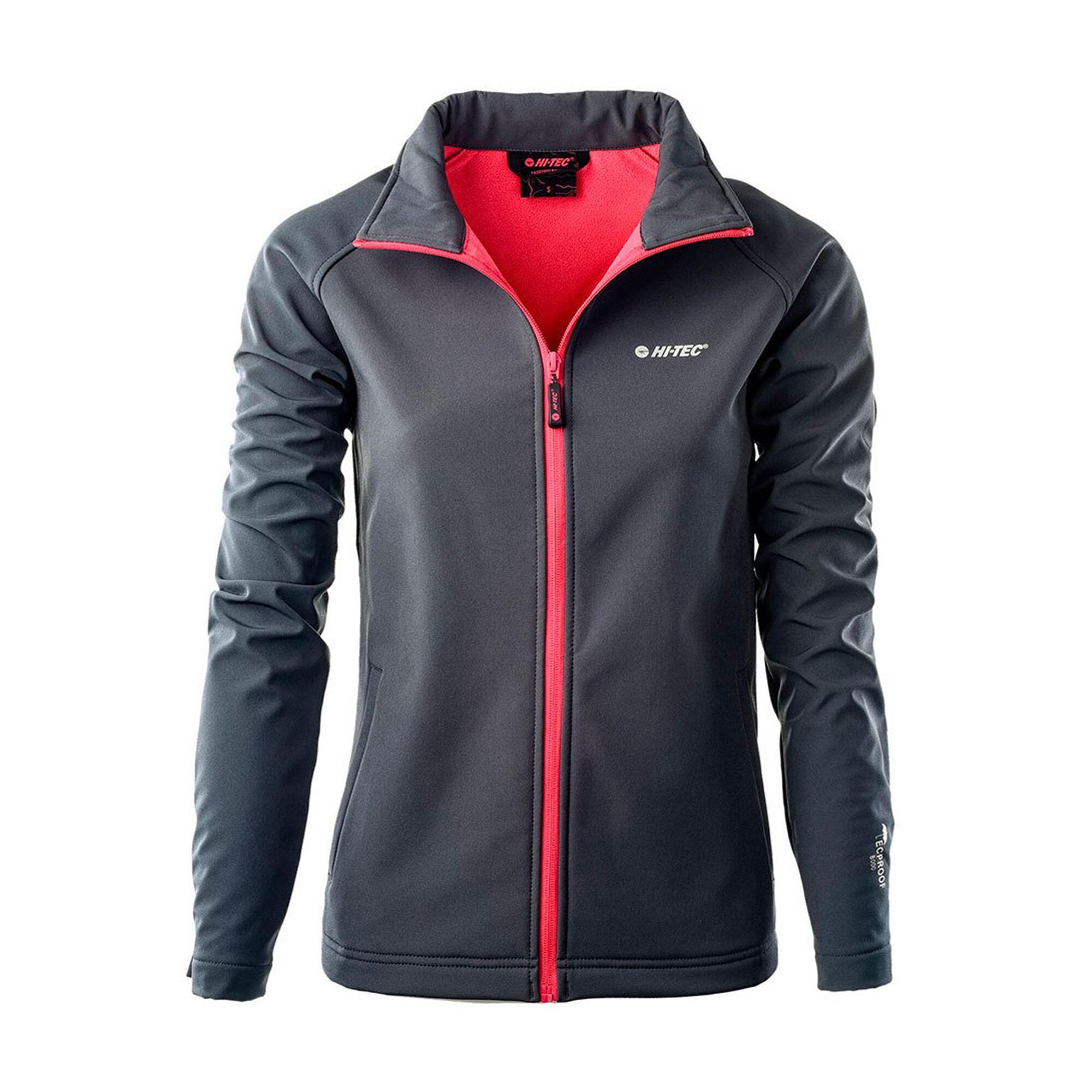 Women's LUCARI softshell jacket (Light grey / Hot pink)