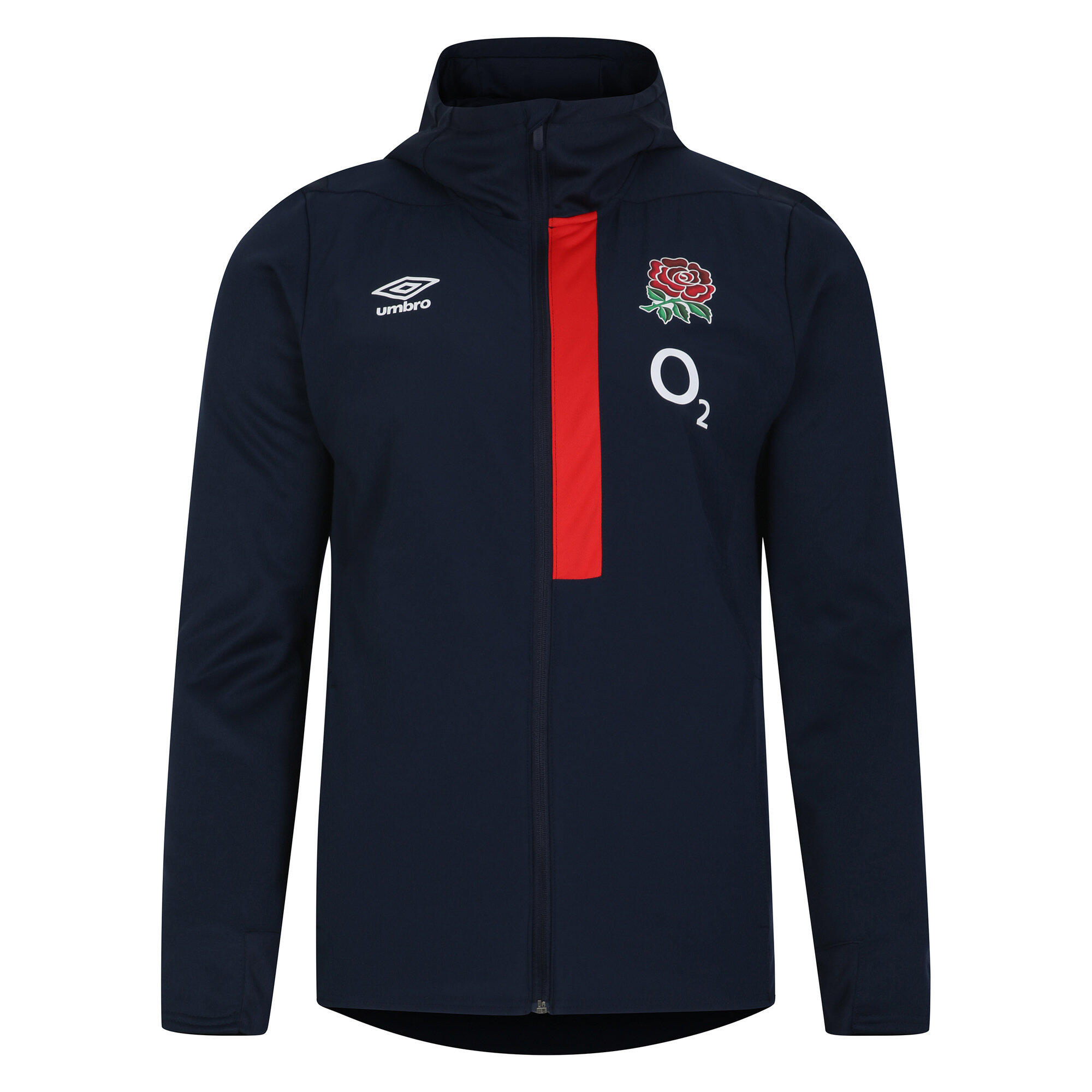 UMBRO Mens 23/24 England Rugby Hooded Jacket (Navy Blazer/Flame Scarlet)