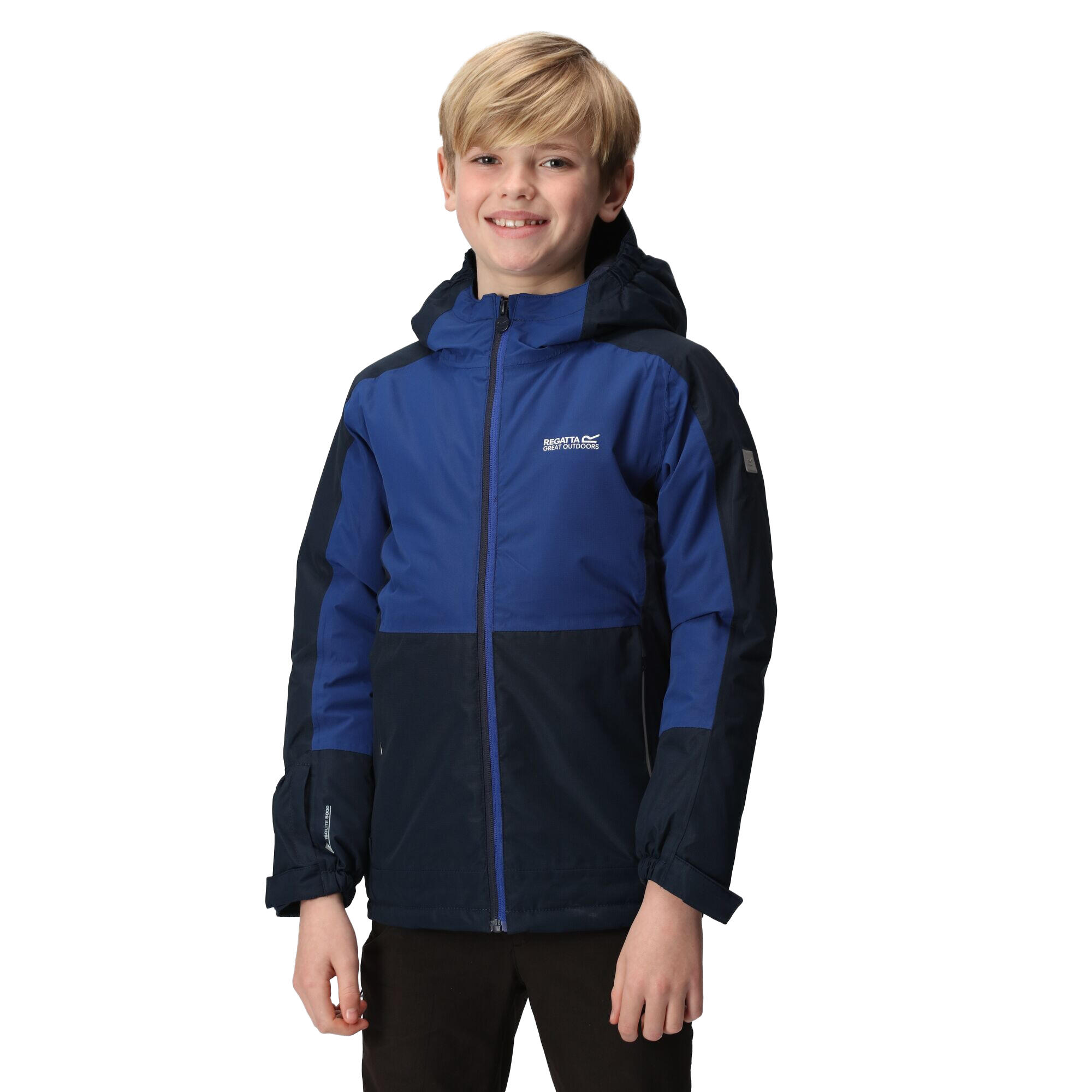 Childrens/Kids Beamz III Waterproof Jacket (Navy/New Royal) 3/5
