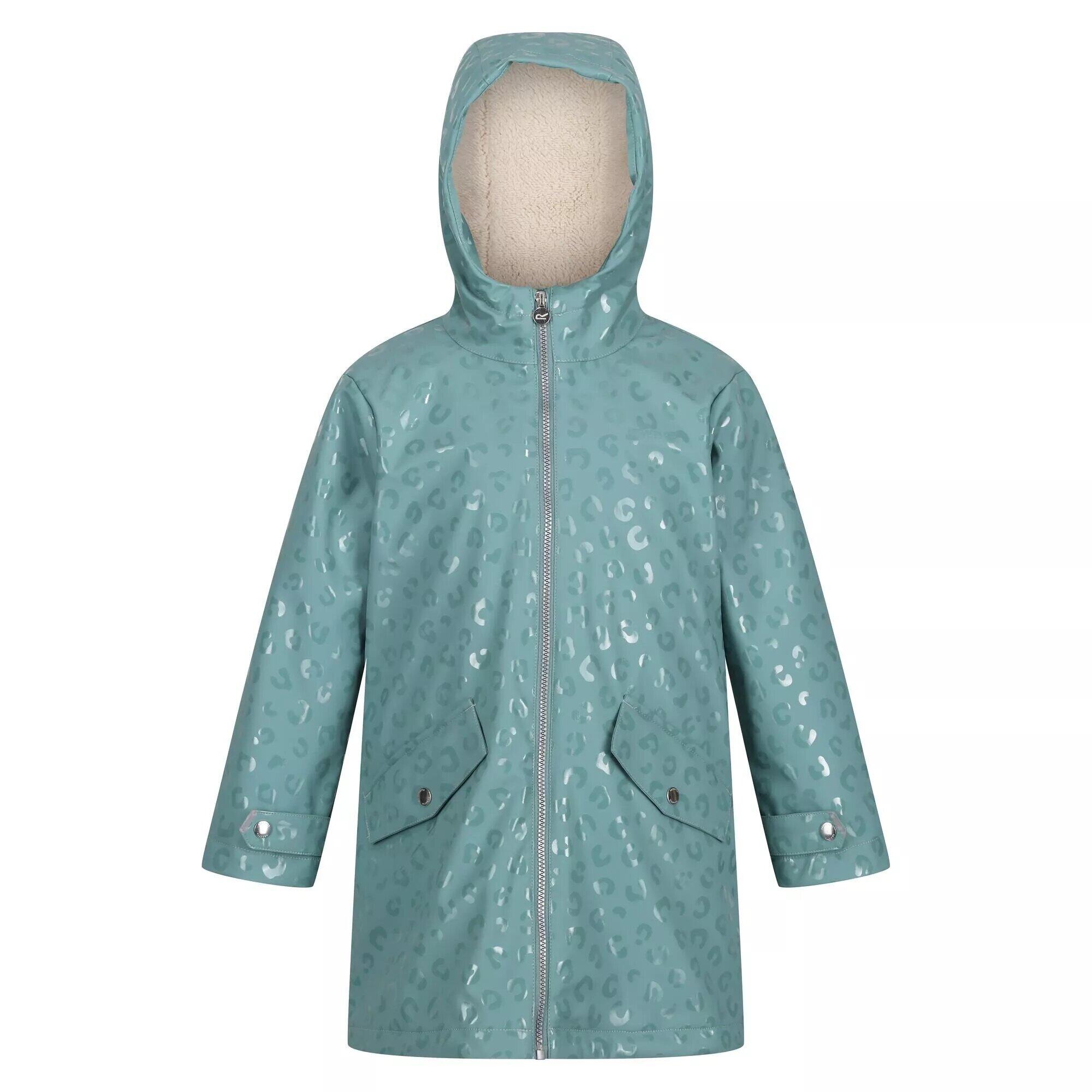 REGATTA Childrens/Kids Brynlee Animal Print Waterproof Jacket (Mineral Blue)