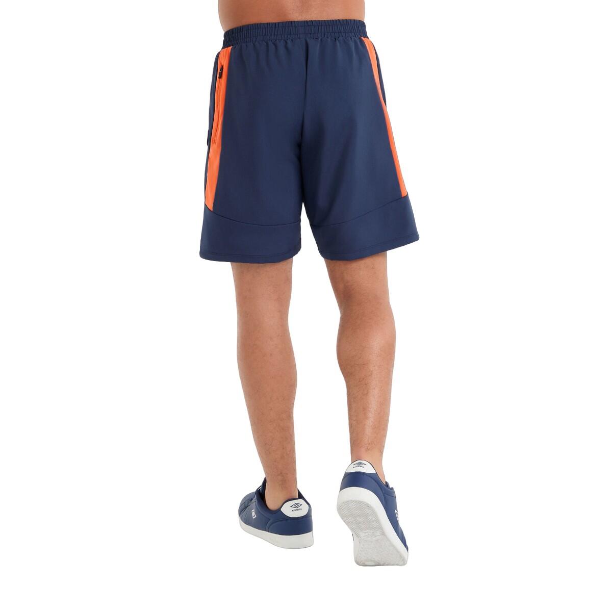 Mens Pro Woven Training Sweat Shorts (Dark Navy/Vermillion Orange) 2/4