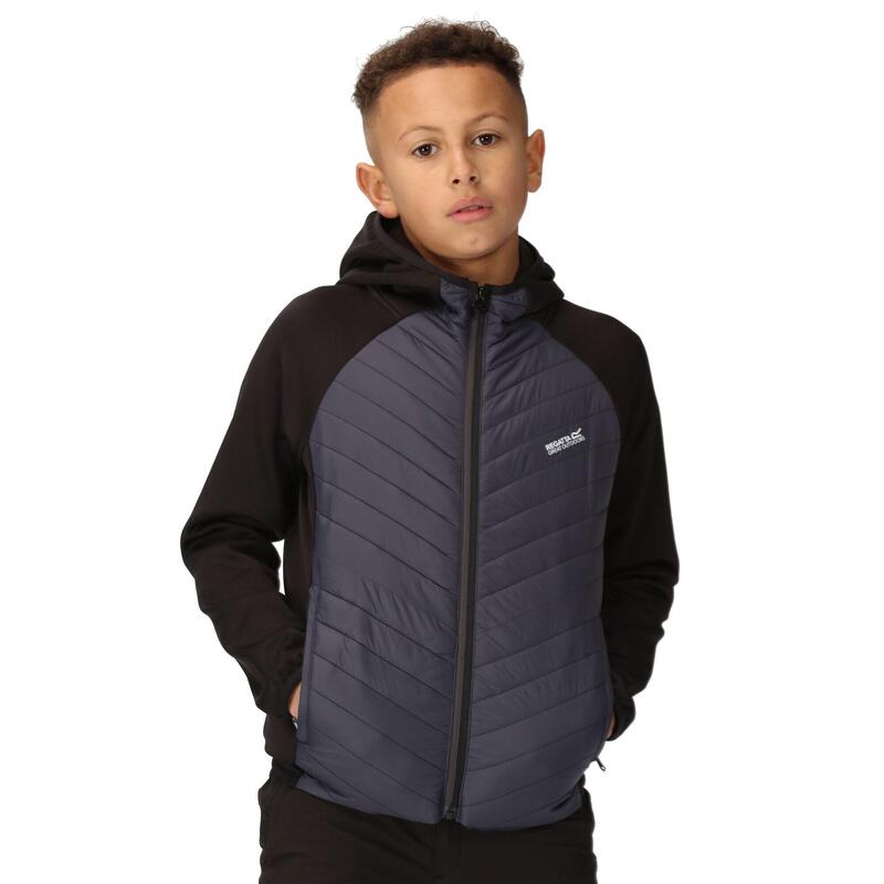 Chaqueta Acolchada Kielder Hybrid VII para Niños/Niñas Negro, Gris Seal