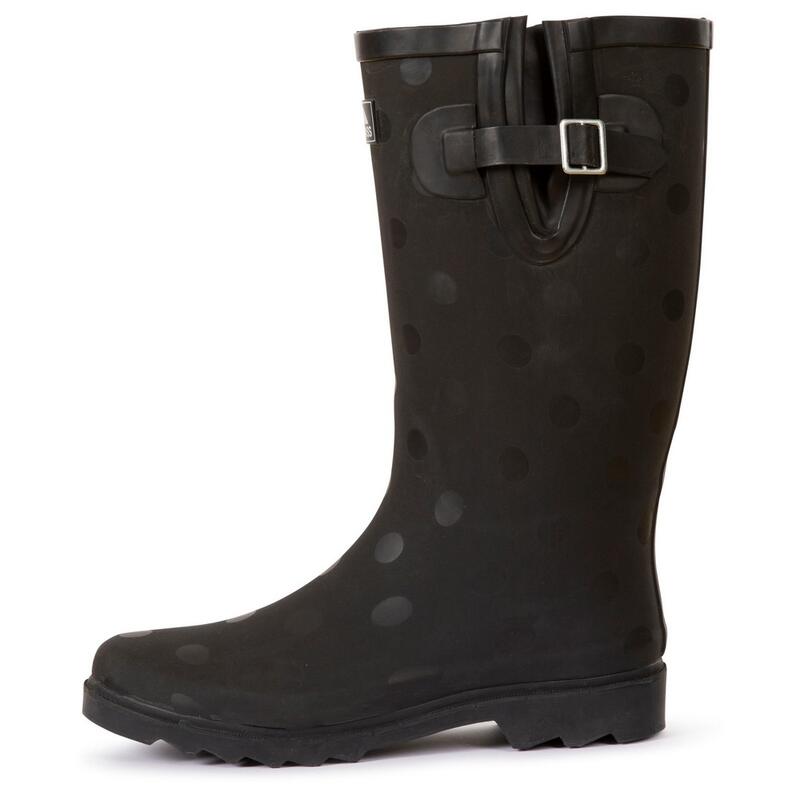 Dames Elena Polka Dot Wellington Boots (Zwart)