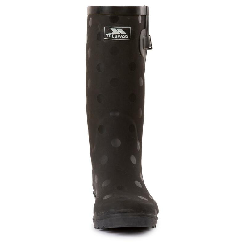 Dames Elena Polka Dot Wellington Boots (Zwart)