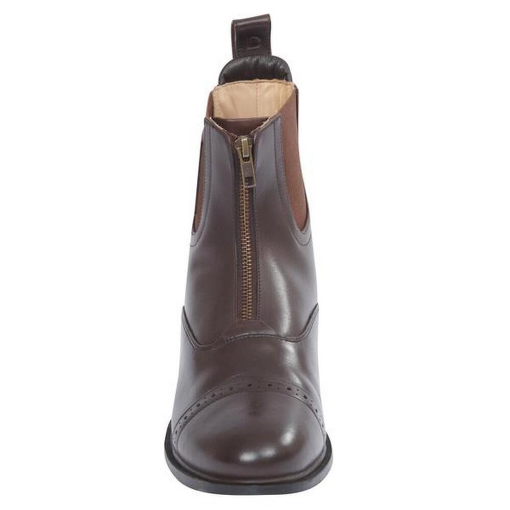 DUBLIN Evolution Adults Zip Front Leather Paddock Boots (Brown)