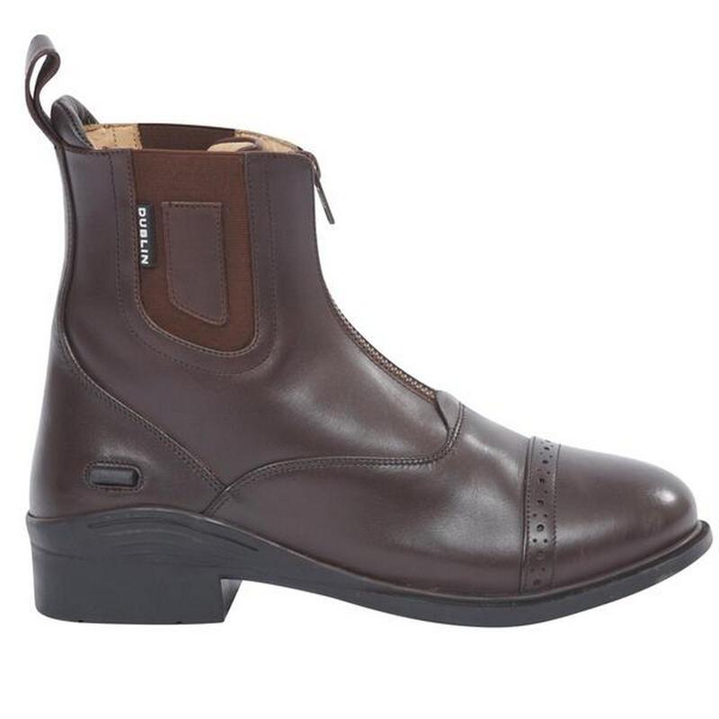 Evolution Unisex Leder Paddock Stiefel, vorderer Reißverschluss Damen und Herren