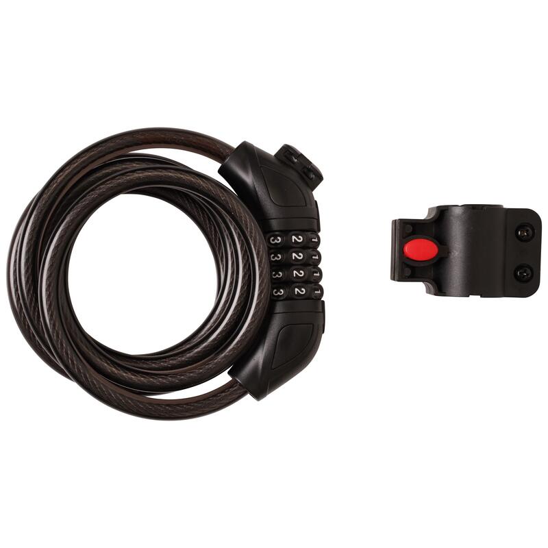 CANDADO PARA BICICLETA DE CABLE CON COMBINACIÓN GRIS 120 - Decathlon