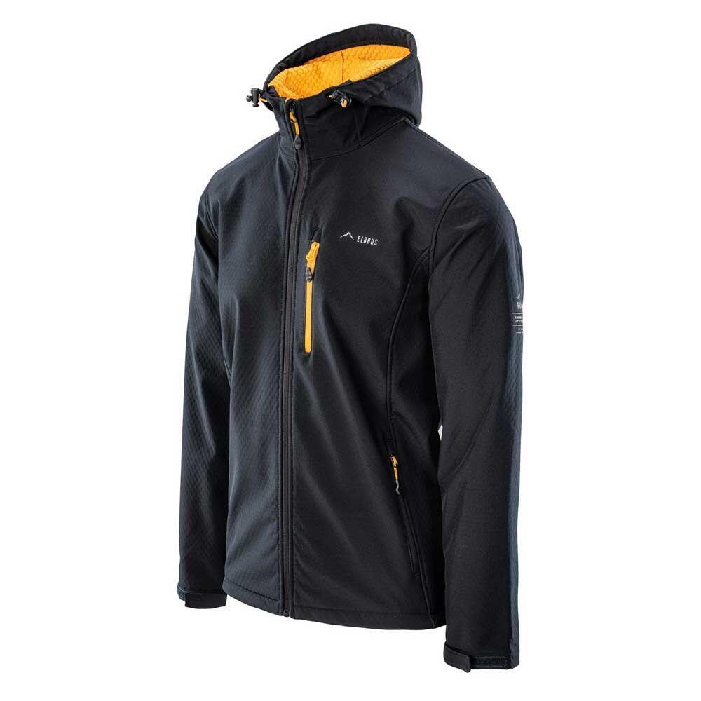 Giacca Soft Shell Logo Uomo Elbrus Bellezza Nera Zafferano 3/3