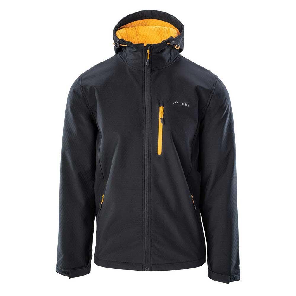 Giacca Soft Shell Logo Uomo Elbrus Bellezza Nera Zafferano 1/3