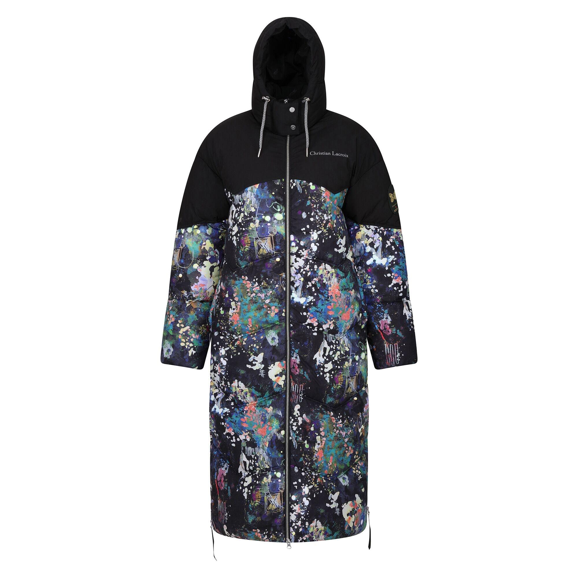 Dames Christian Lacroix Milhaud Paint Splatter Gewatteerde Longline Jas Zwart REGATTA Decathlon