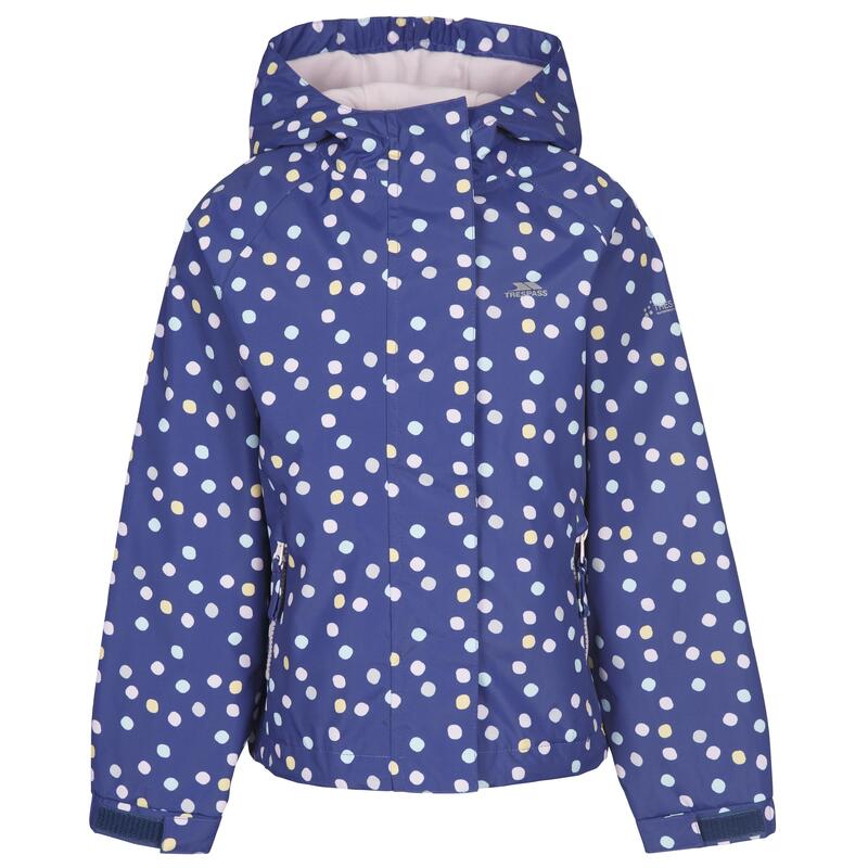 Kinder Regenjacke Hopeful, wasserfest Mädchen Dunkelblau/Pink bedruckt