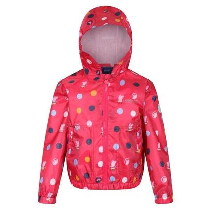Veste Imperméable Motif Peppa Pig Motif/style À Pois Enfant (Rouge Vif)