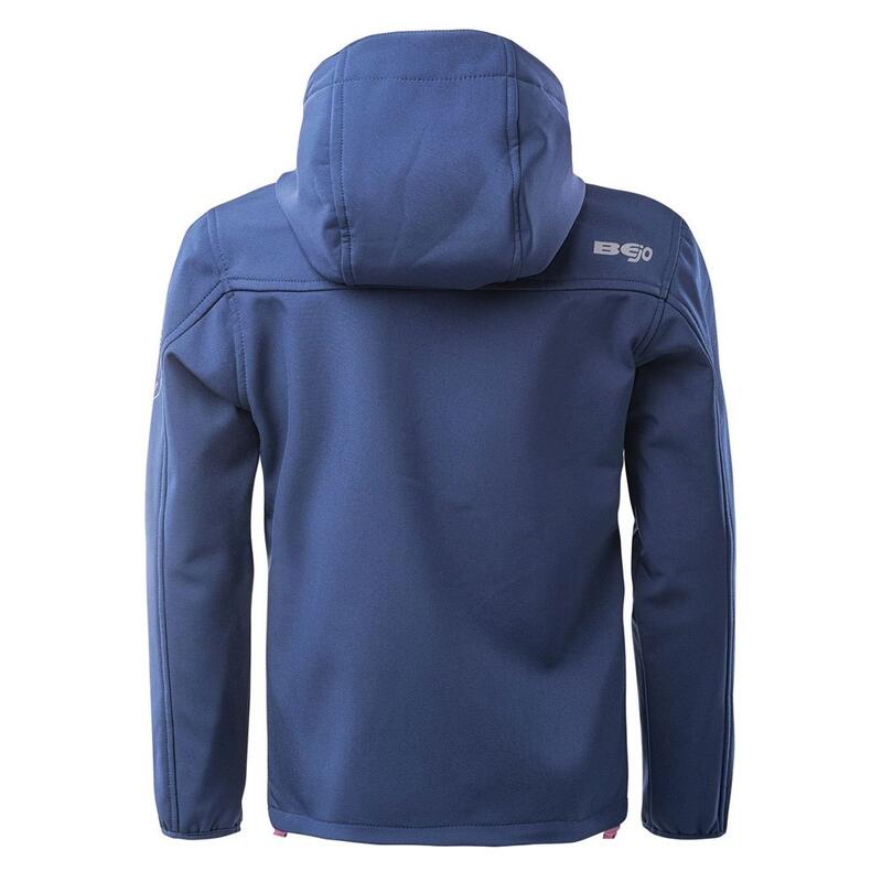 Juvia Soft Shell Jas voor kinderen (Middeleeuws Blauw/Super Roze)