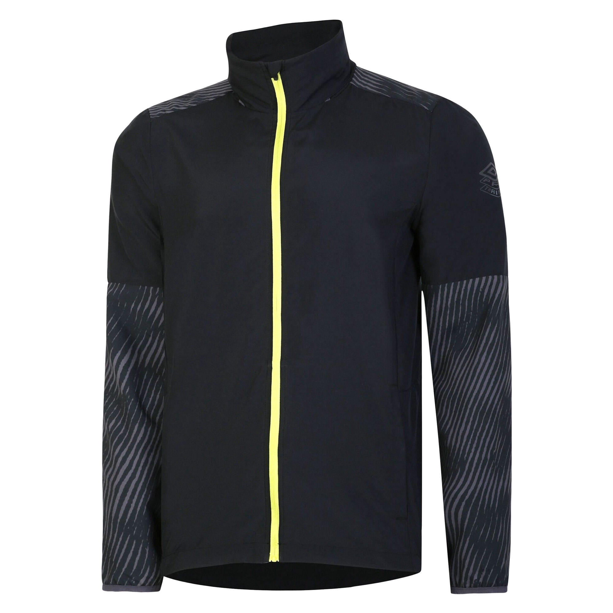 Mens Pro Stripe Detail Training Waterproof Jacket (Black/Periscope/Limeade 1/3