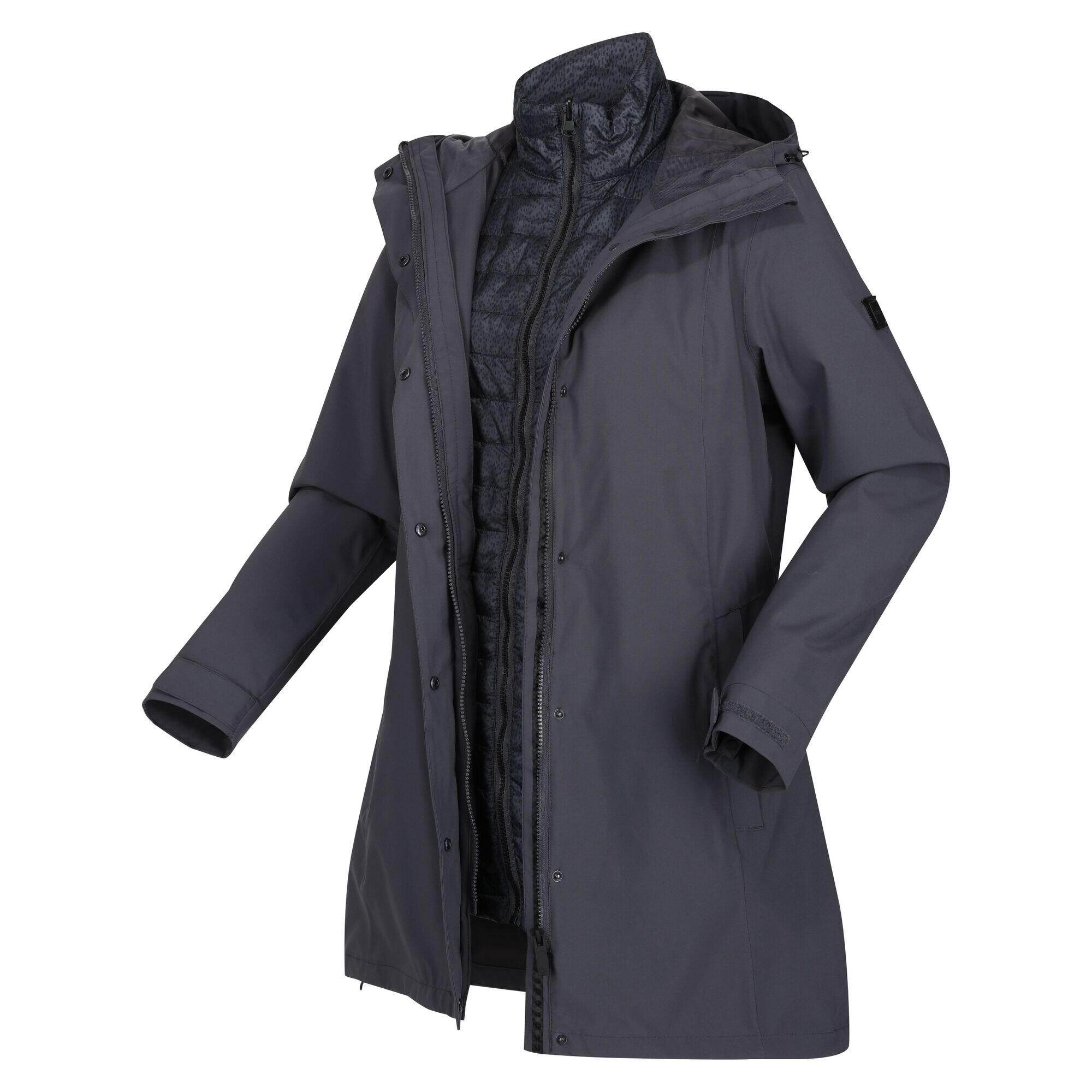 Womens/Ladies Denbury III 2 In 1 Waterproof Jacket (Seal Grey) 3/4