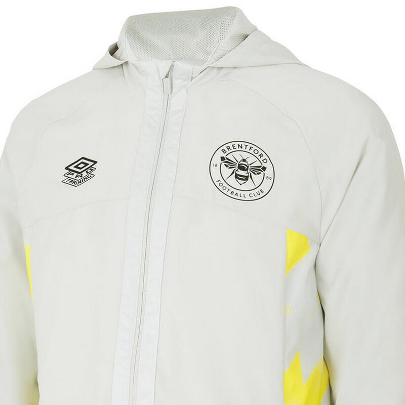 Brentford FC Veste imperméable 22/23 Enfant (Blanc / Jaune vif)