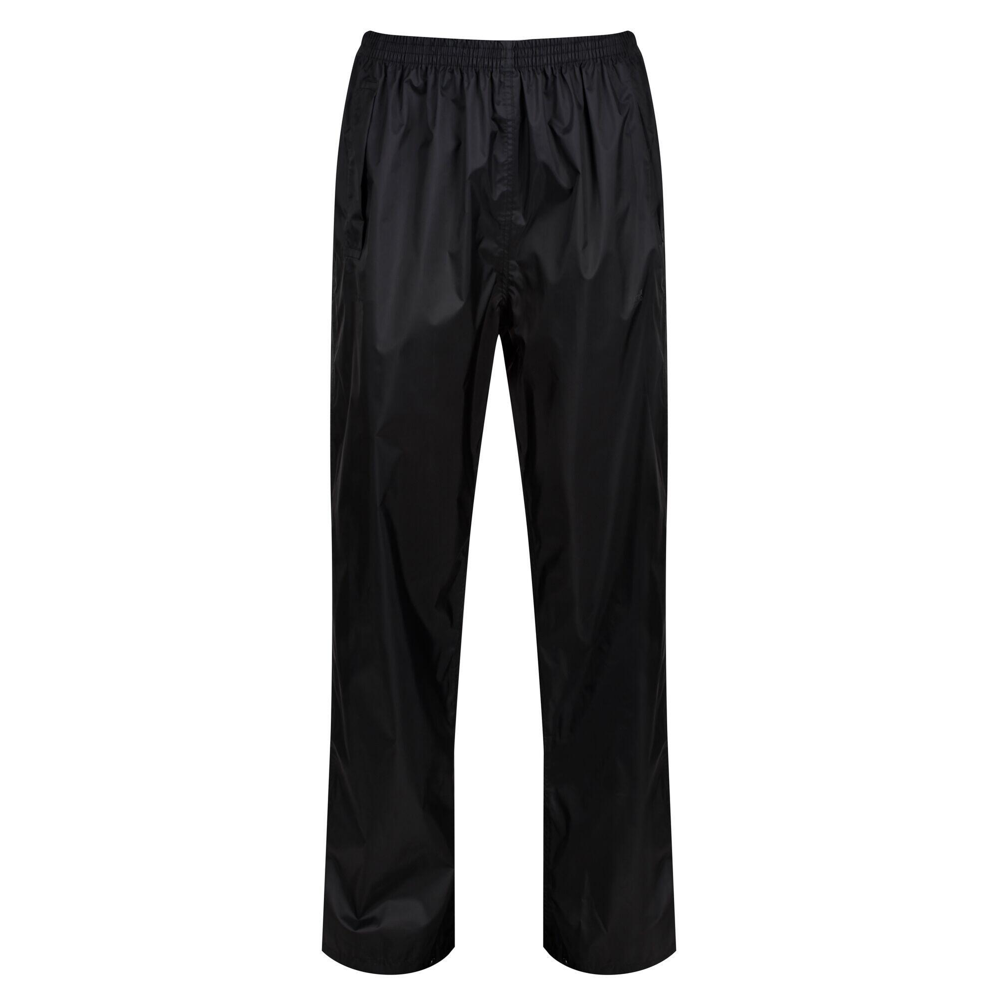 Womens/Ladies Packaway Rain Trousers (Black) 1/4