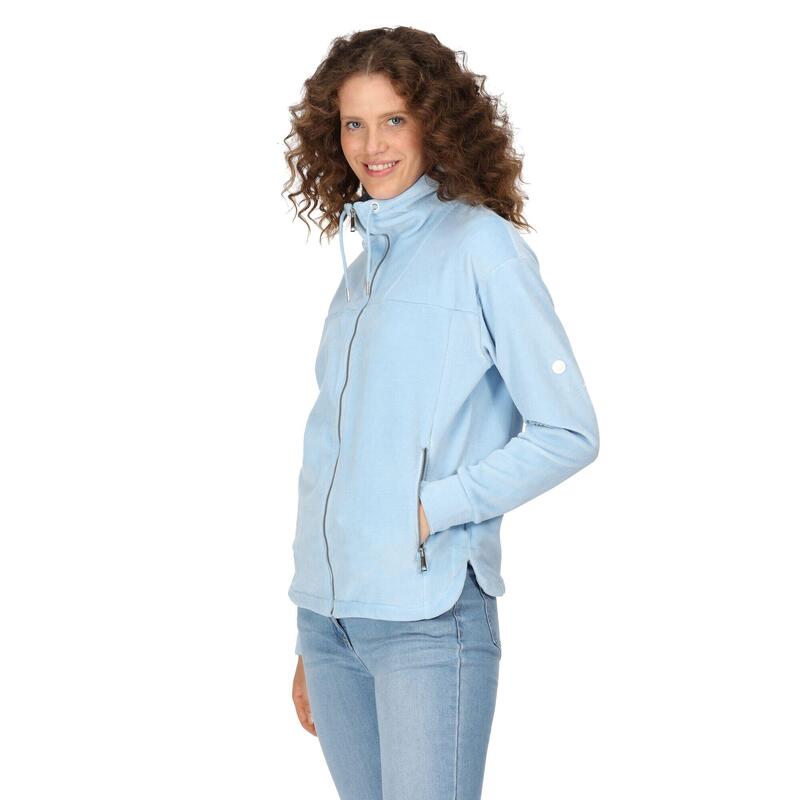 Dames Velours Full Zip Fleecejack (Poederblauw)