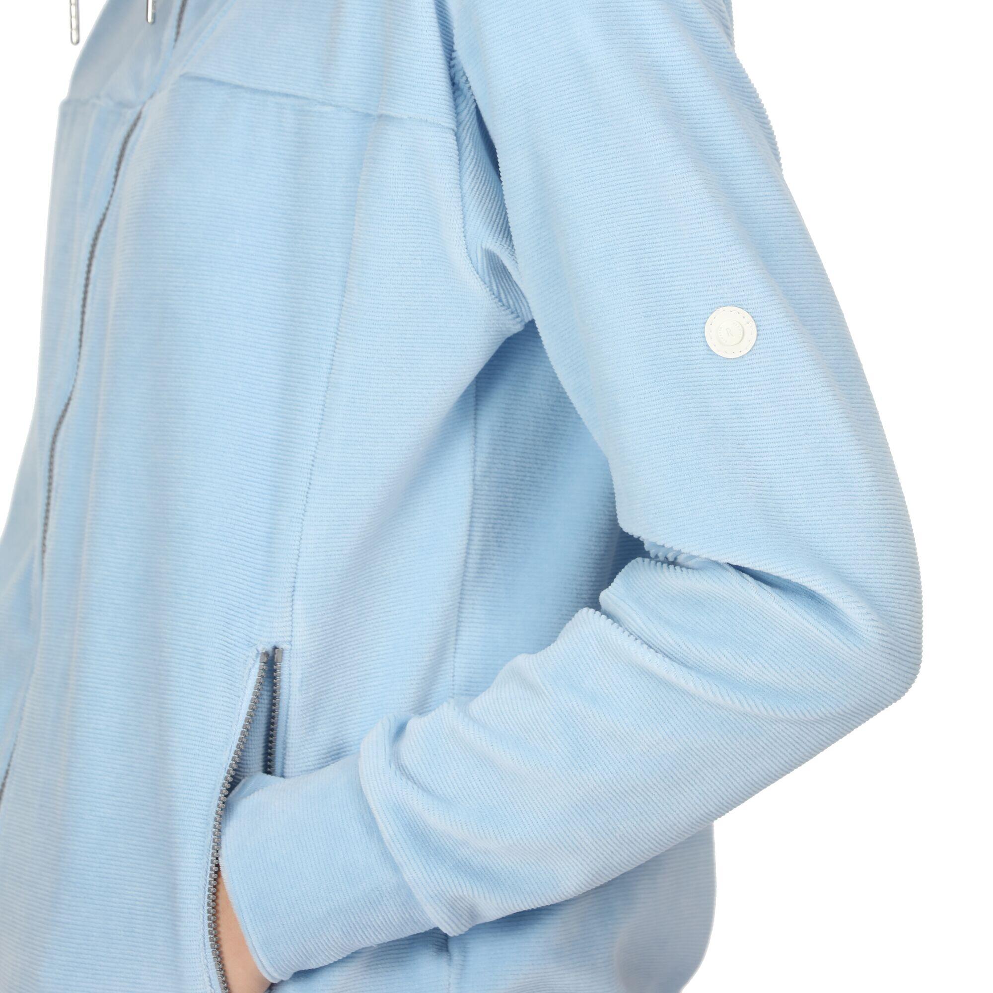 Womens/Ladies Velour Full Zip Fleece Jacket (Powder Blue) 4/5