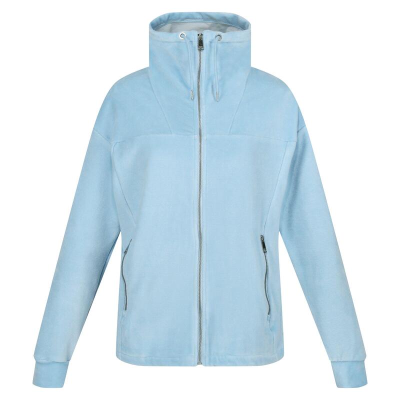 Dames Velours Full Zip Fleecejack (Poederblauw)