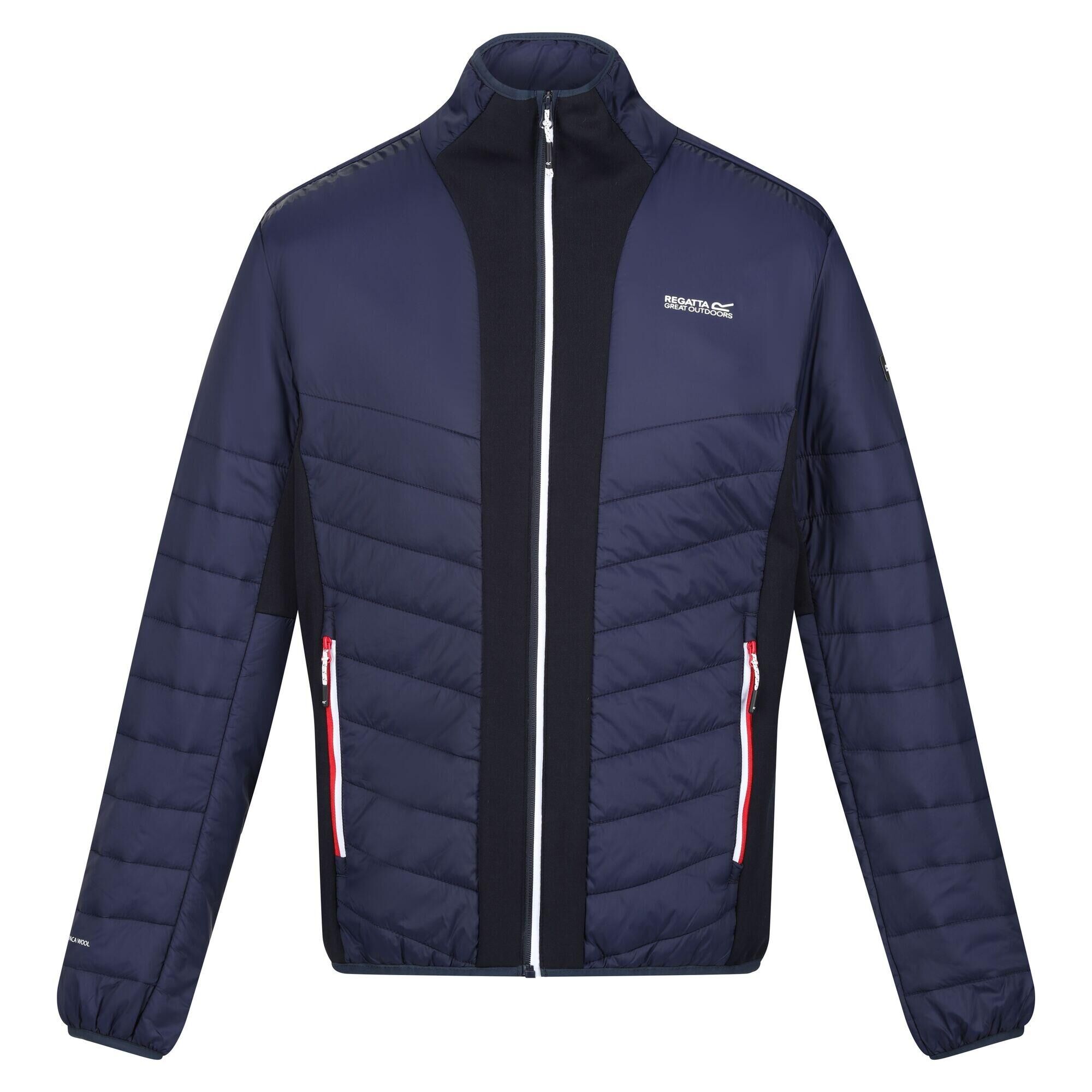 REGATTA Mens Halton VII Contrast Panel Baffled Padded Jacket (Navy)