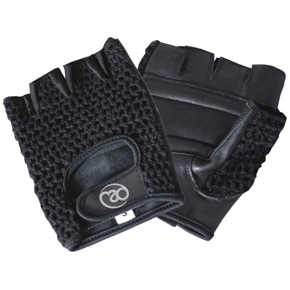FITNESS-MAD Unisex Adult Leather Fingerless Gloves (Black)