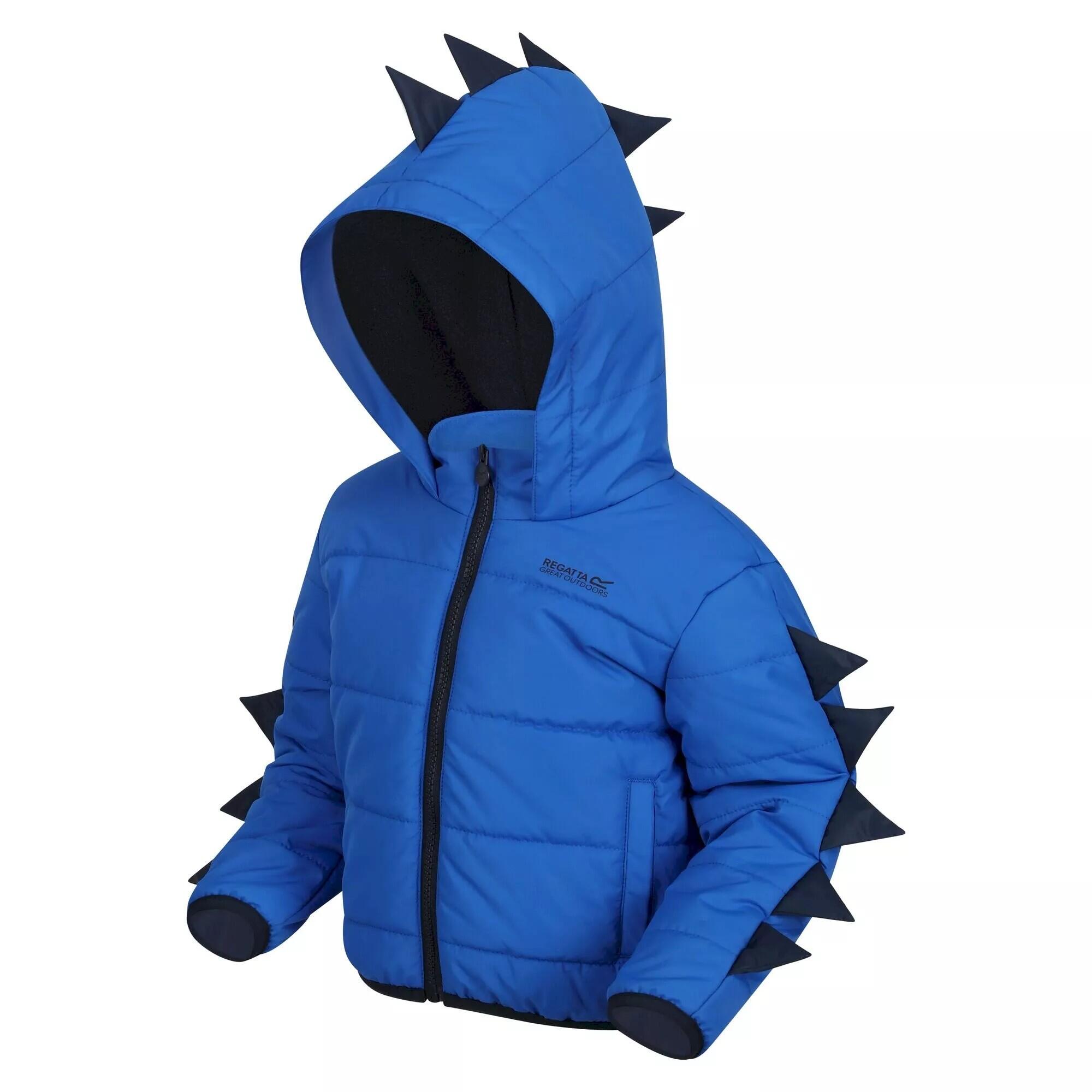 Childrens/Kids Dinosaur Padded Jacket (Nautical Blue) 3/5