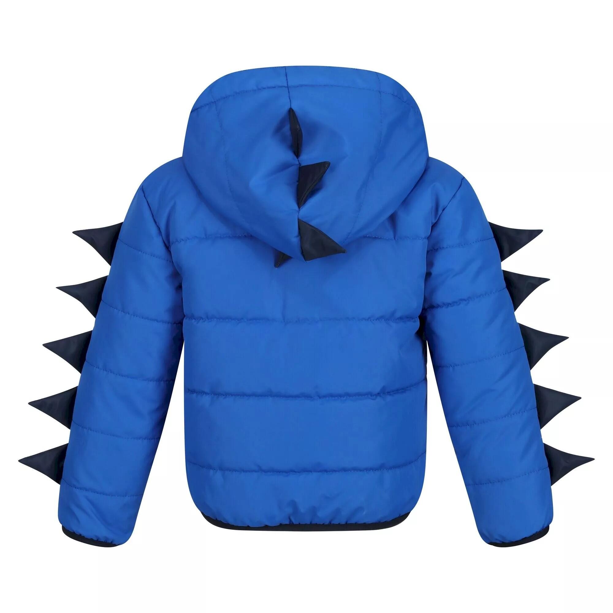 Childrens/Kids Dinosaur Padded Jacket (Nautical Blue) 2/5