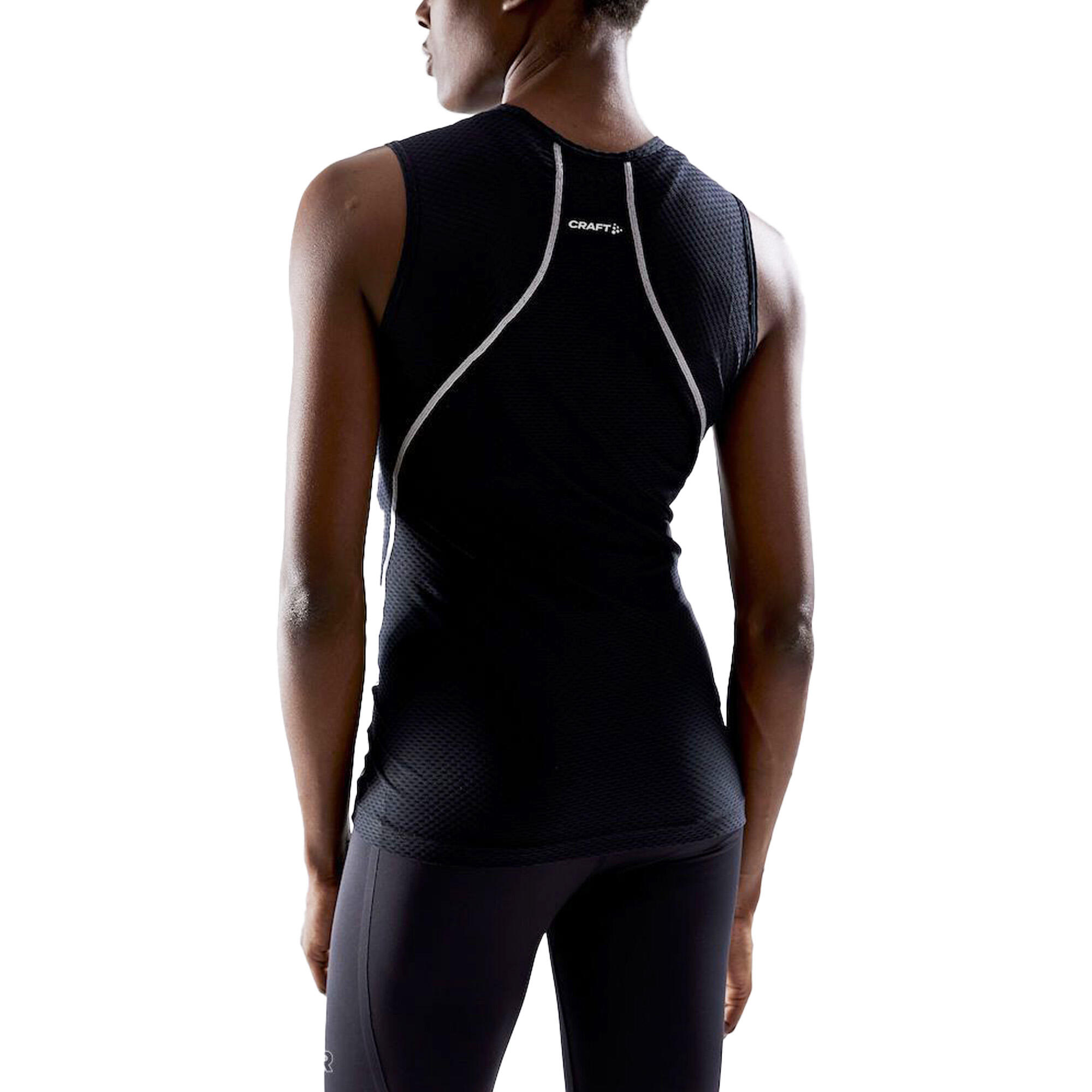 Womens/Ladies Sleeveless Base Layer Top (Black) 2/3