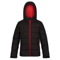 Thermisch gewatteerde jas voor kinderen (Zwart/Klassiek Rood)