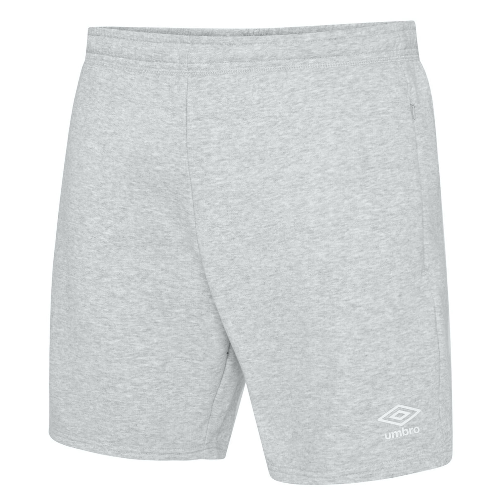 UMBRO Mens Club Leisure Shorts (Grey Marl/White)