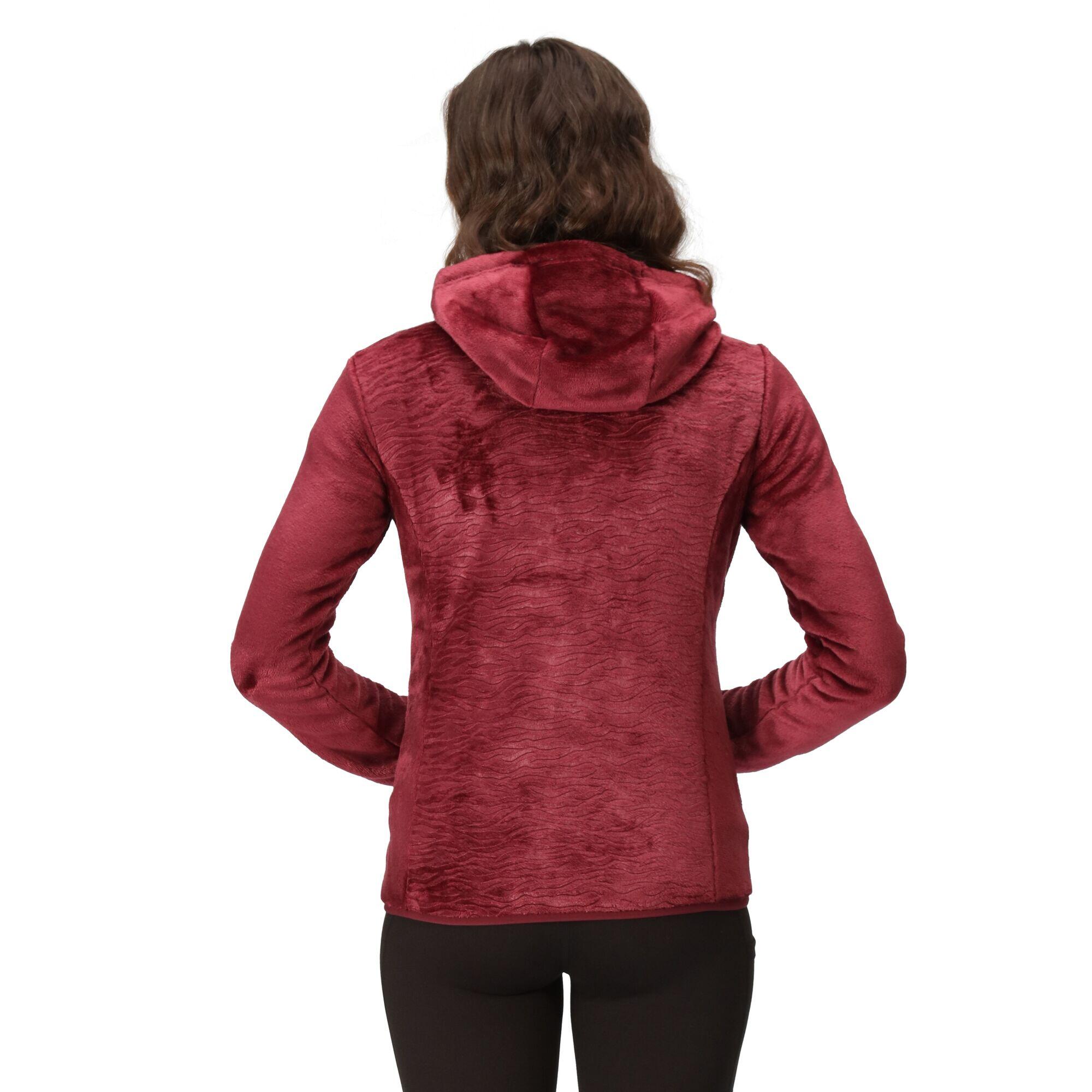 Womens/Ladies Julissa III Fluffy Full Zip Fleece Jacket (Burgundy) 4/5