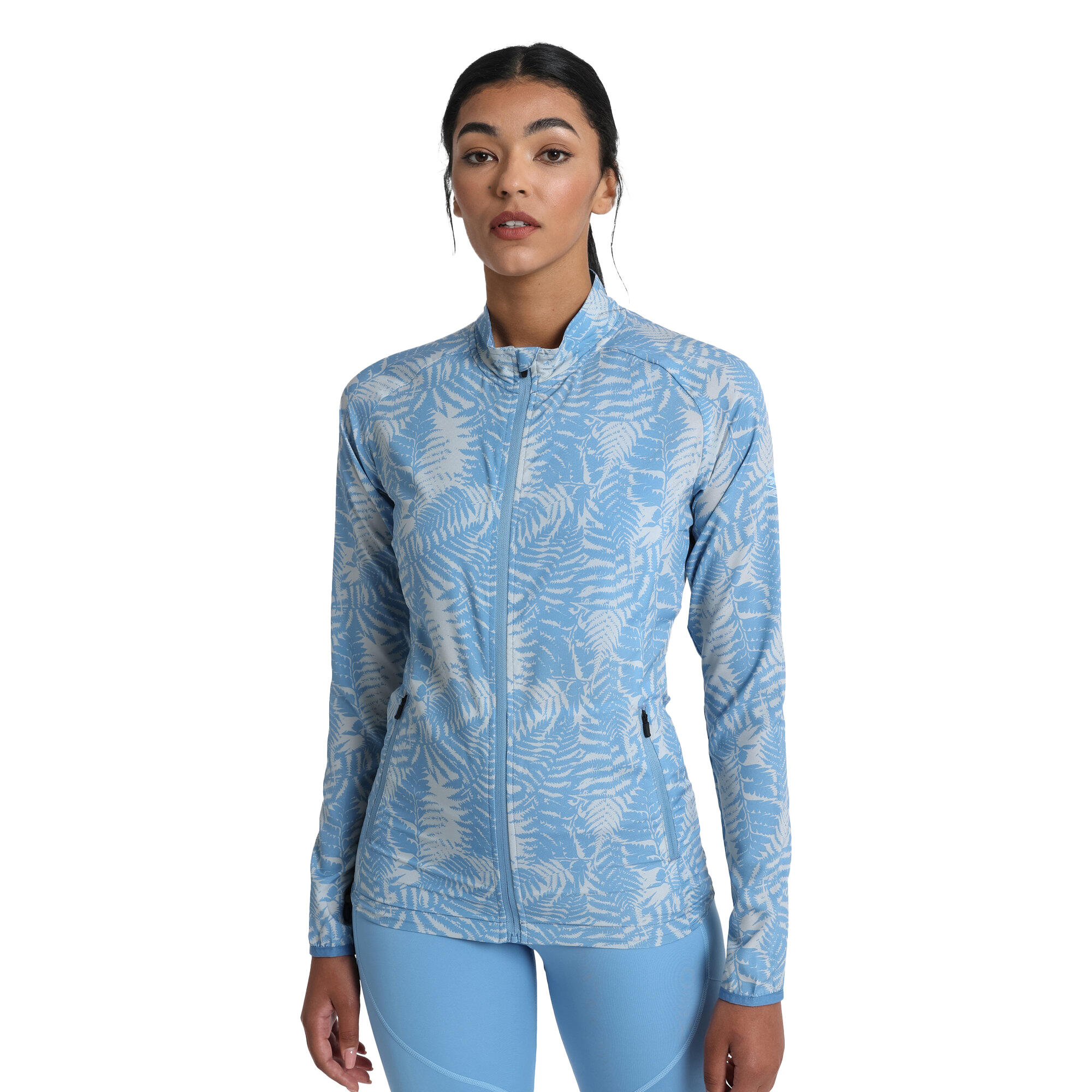 Womens/Ladies Pro Printed Woven Training Jacket (Allure/Silver Grey) 1/3