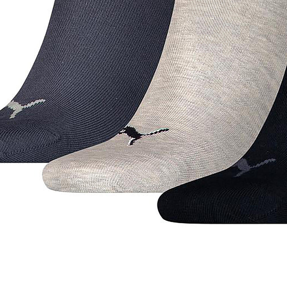 Unisex Adult Invisible Socks (Pack of 3) (Navy/Light Grey/Black) 2/3