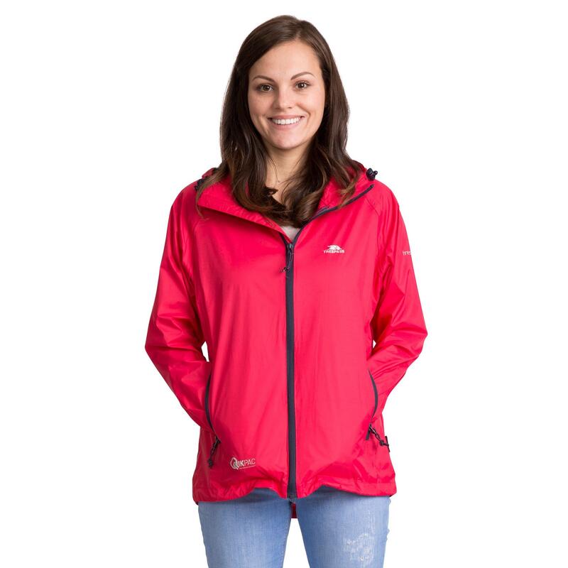 Chaqueta plegable soft shell impermeable modelo Qikpac para mujer Frambuesa