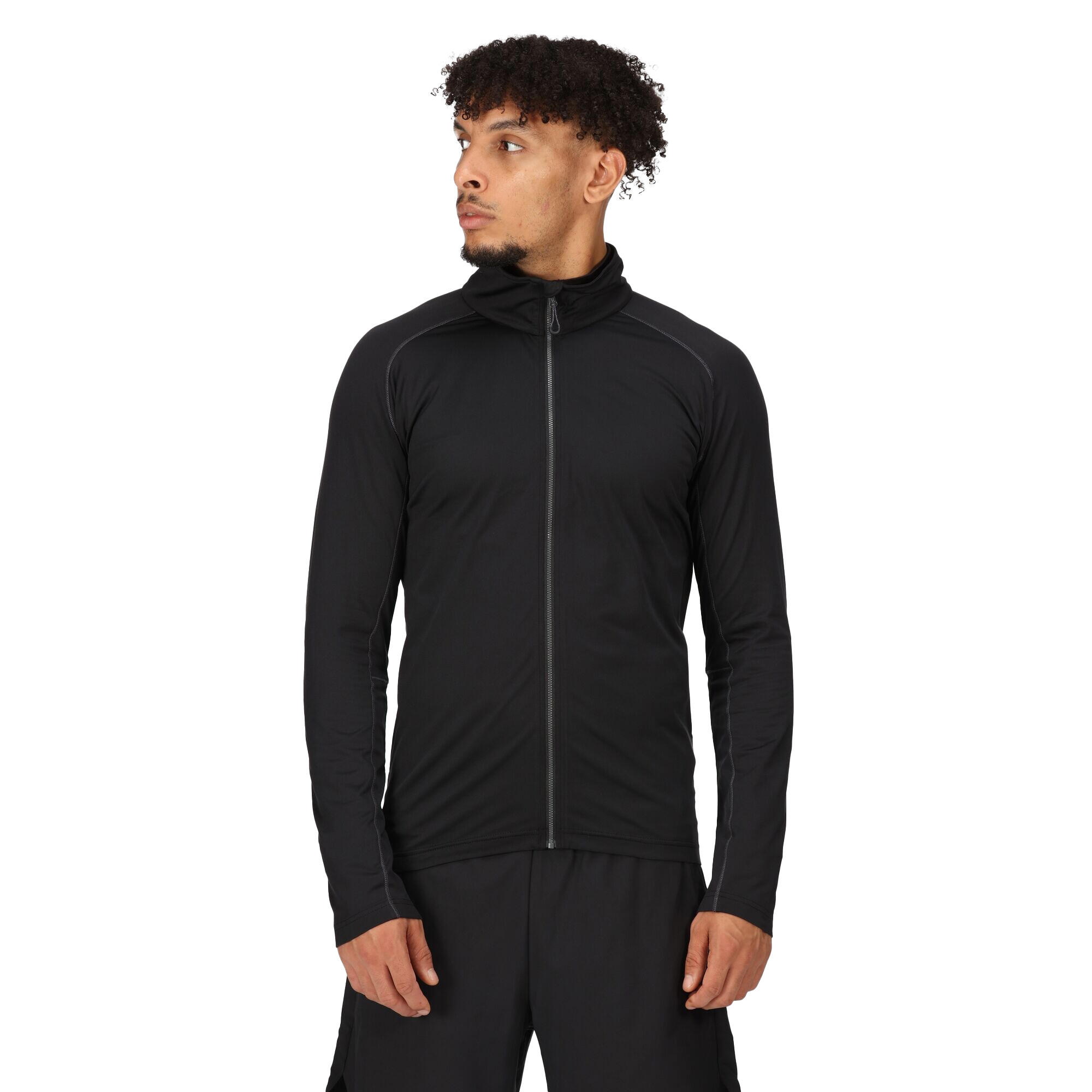 Mens Core Stretch Full Zip Midlayer (Black) 3/5