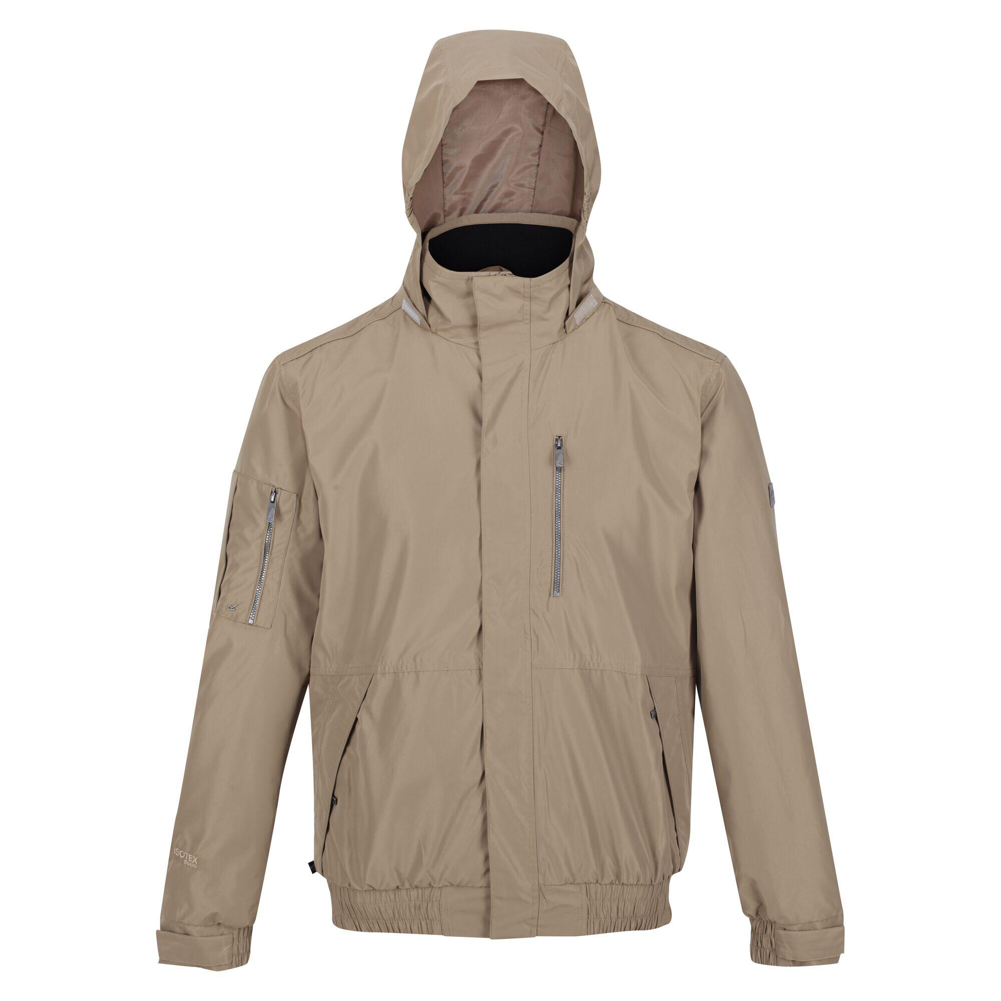 Mens Feelding Linear Waterproof Bomber Jacket (Gold Sand) 1/5