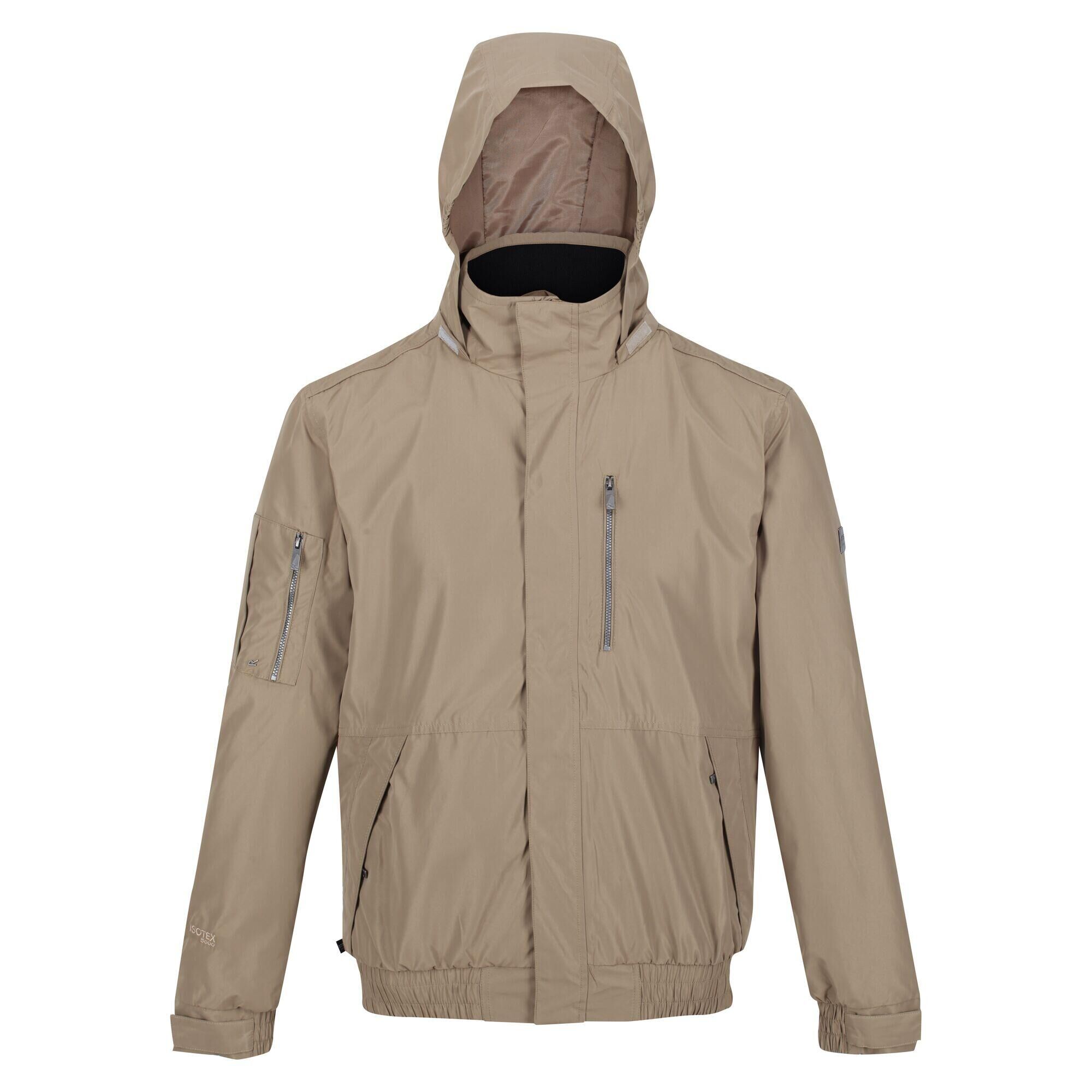 REGATTA Mens Feelding Linear Waterproof Bomber Jacket (Gold Sand)