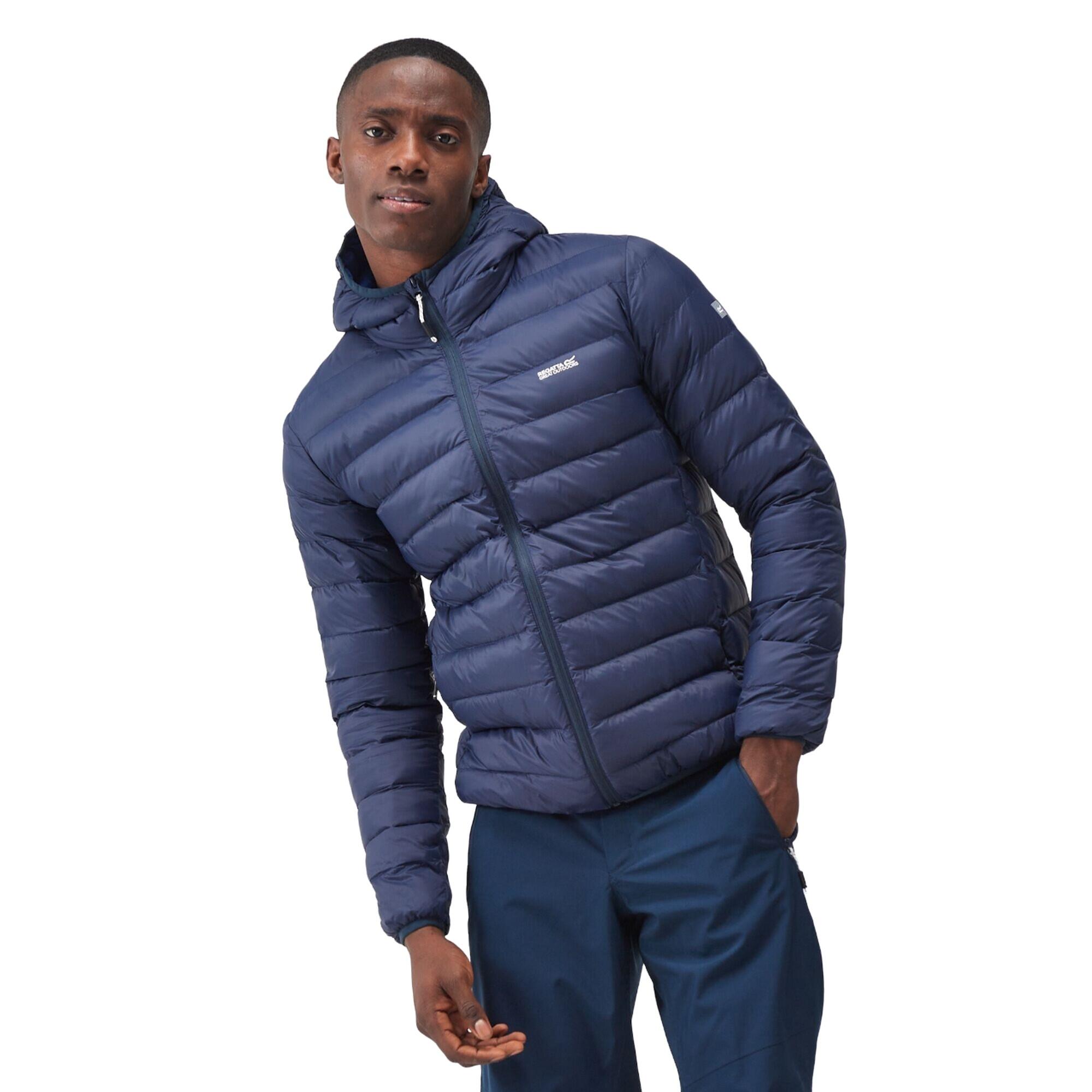 Mens Marizion Baffled Hooded Padded Jacket (Navy/New Royal) 3/5